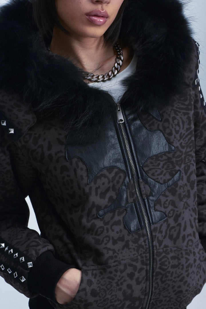 Studded Leopard Jacket