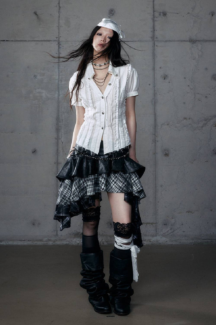 Vintage Short-Sleeve Blouse