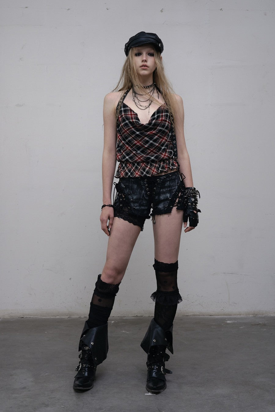 Draped Grommet Halter Top