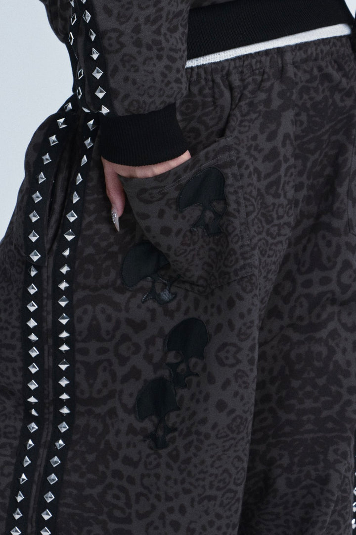 Studded Leopard Sweatpants