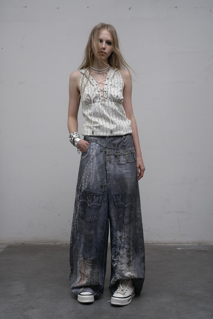 Hand-Painted Denim Jeans