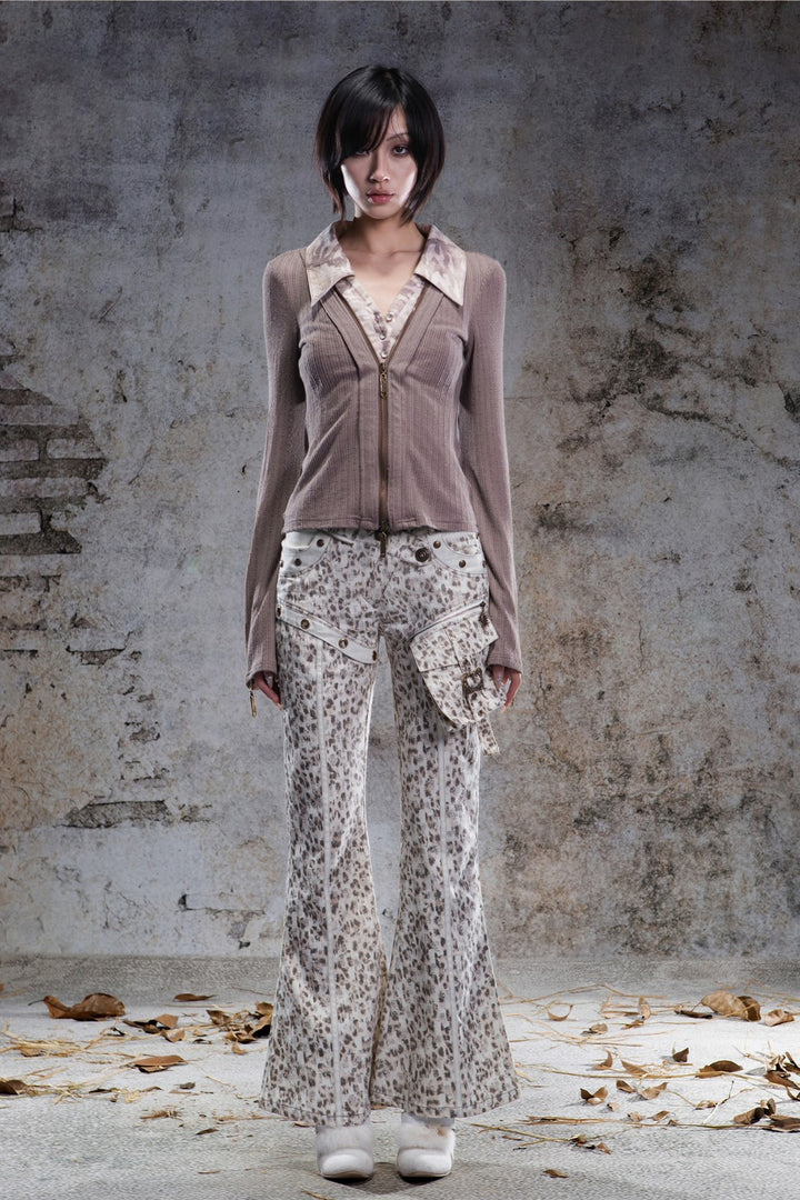 Alina Layered Zip-Up Blouse