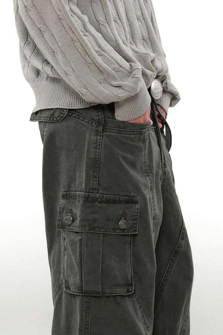 Wide-Leg Utility Cargo Pants