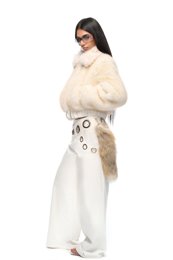 Celine Cream Fur Jacket