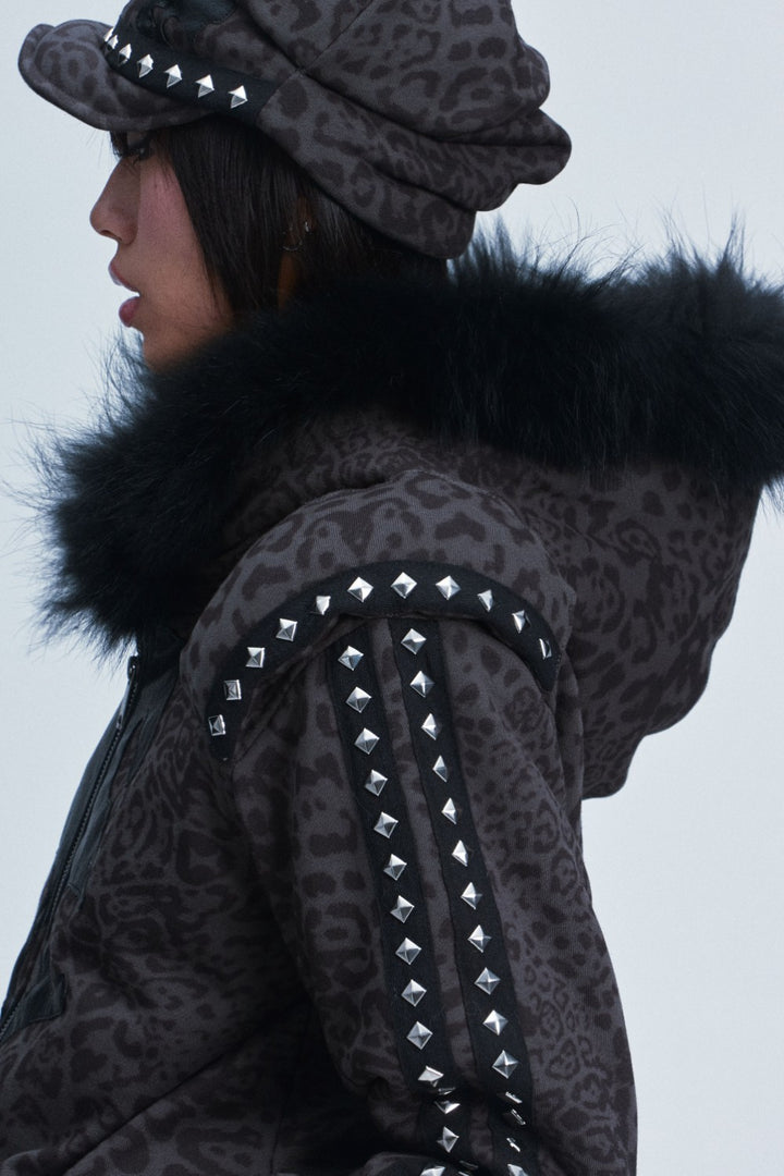 Studded Leopard Jacket