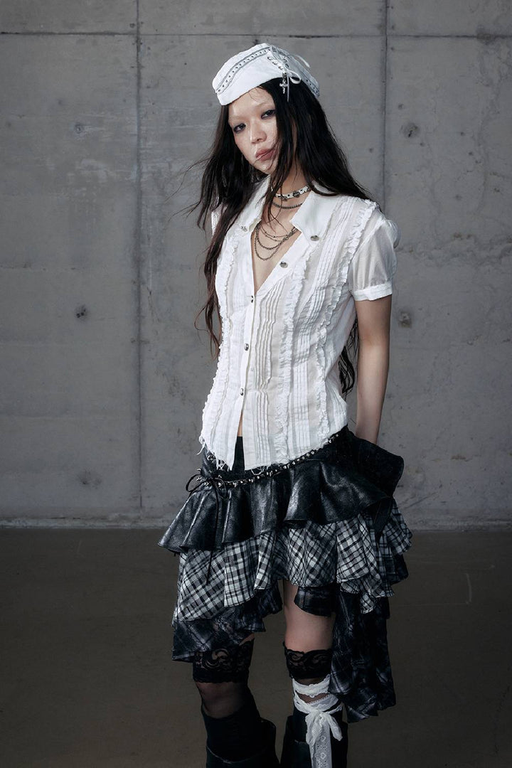 Vintage Short-Sleeve Blouse