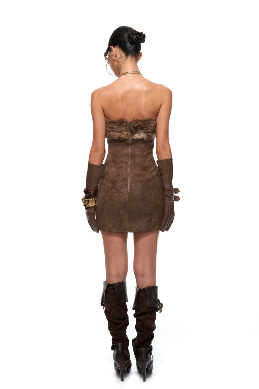 Misha Suede Strap Dress