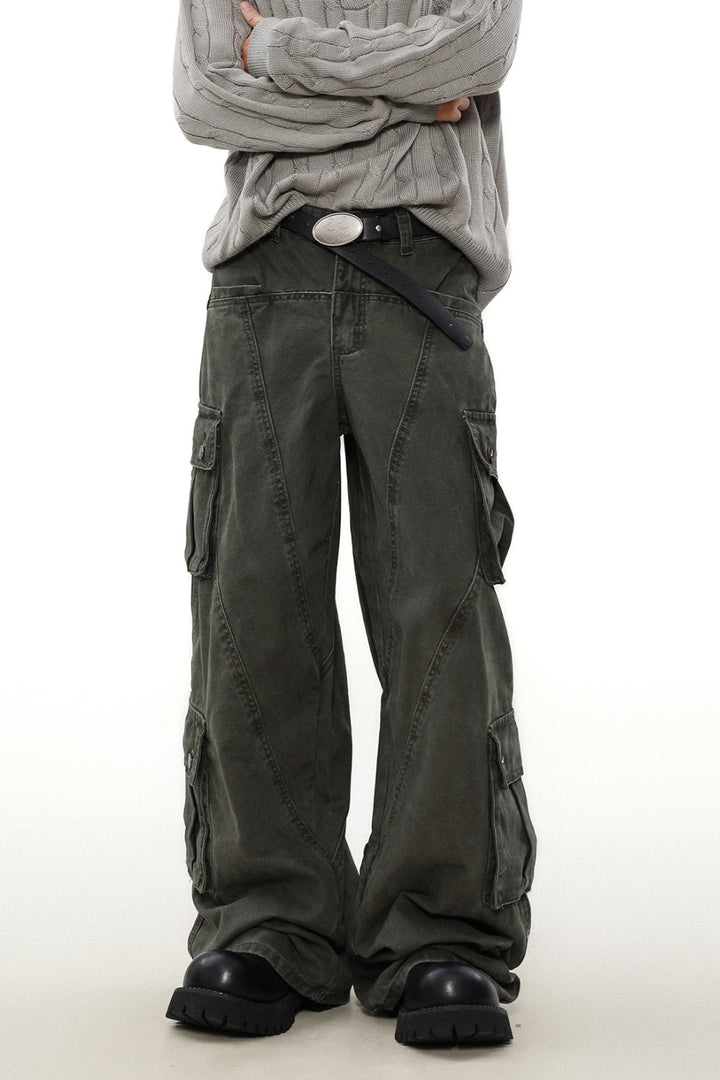 Wide-Leg Utility Cargo Pants