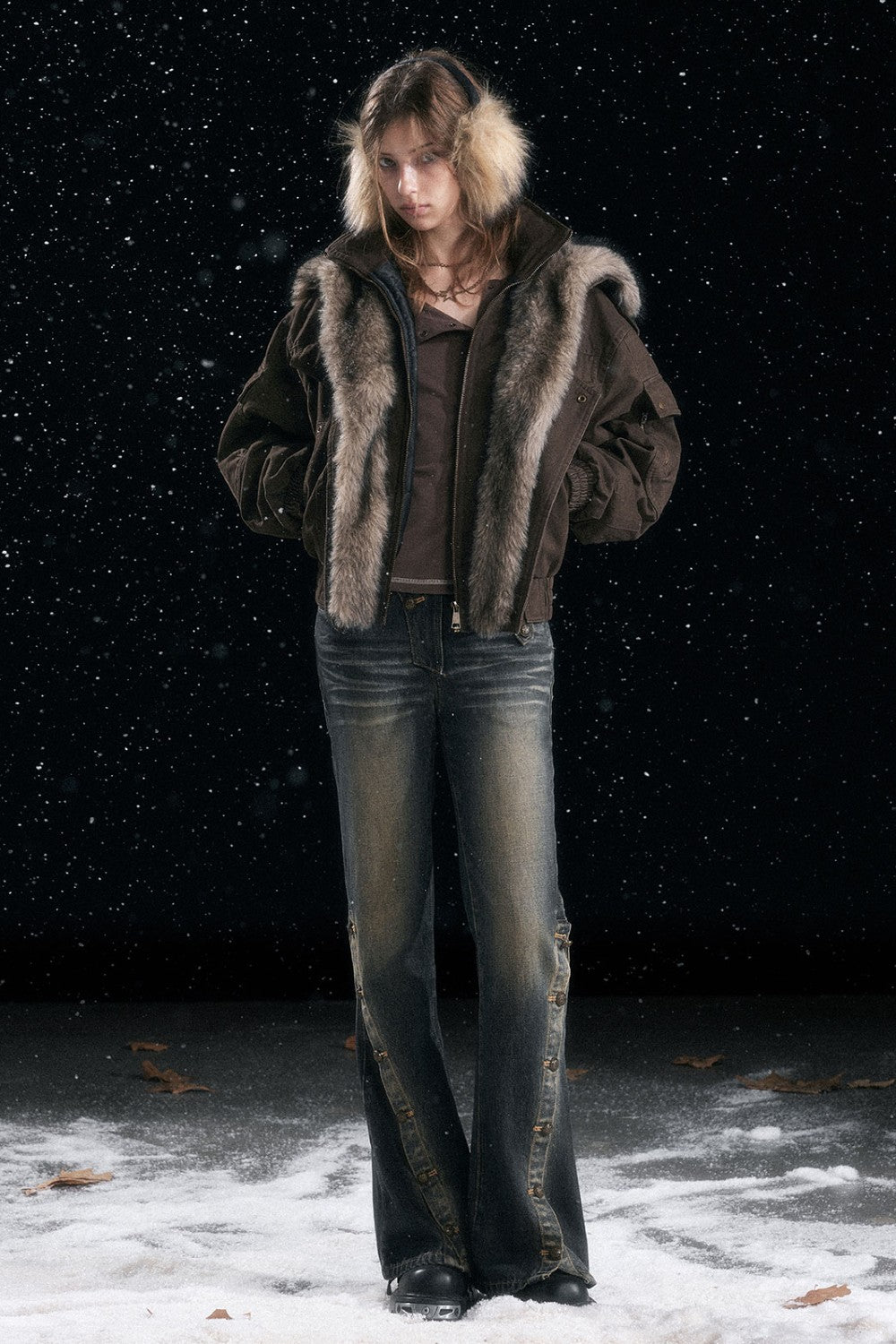 Rustic Fur Flight Jacket