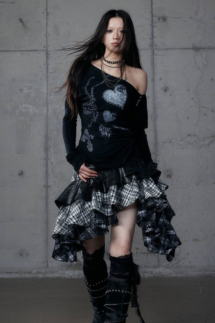 Studded Heart Long Sleeve