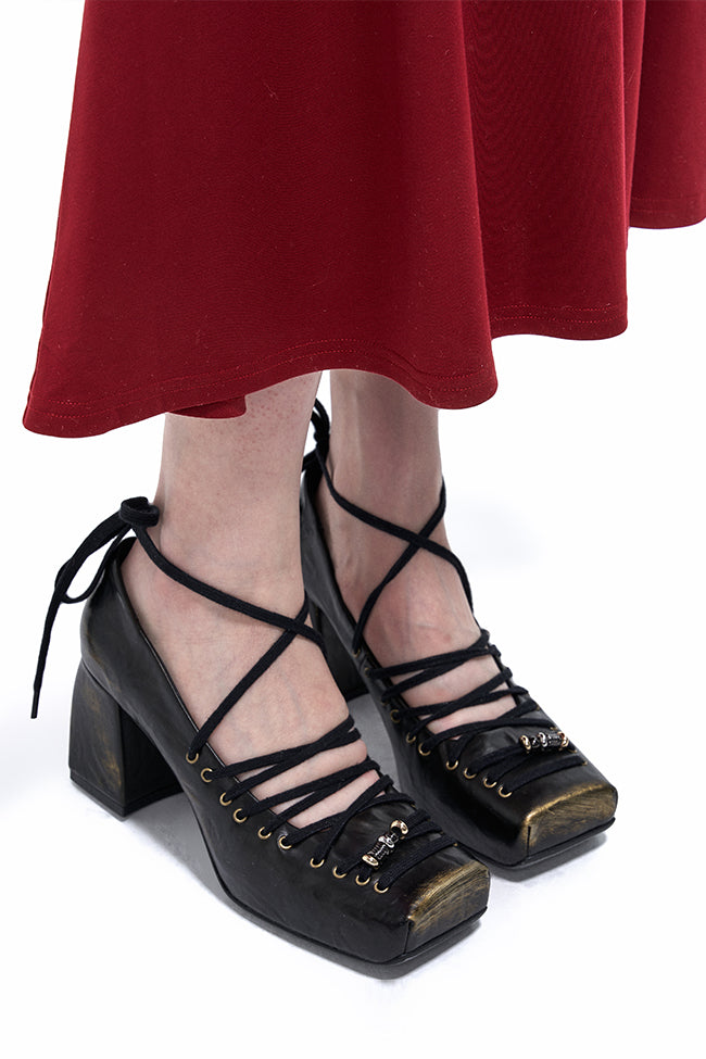 Gilded Ribbon Court Heels