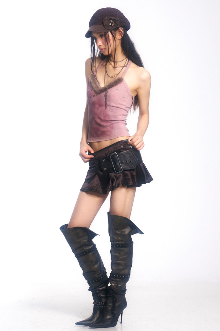 Nyx Sequin Fur Cami