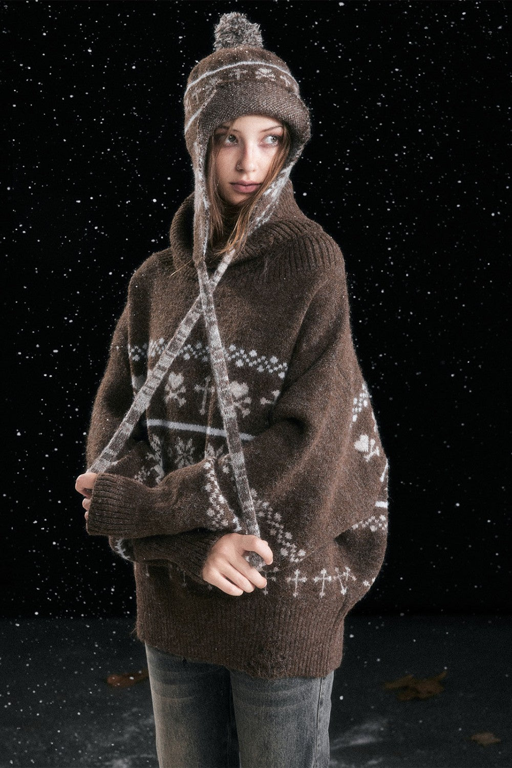 Snowflake Earflap Beanie