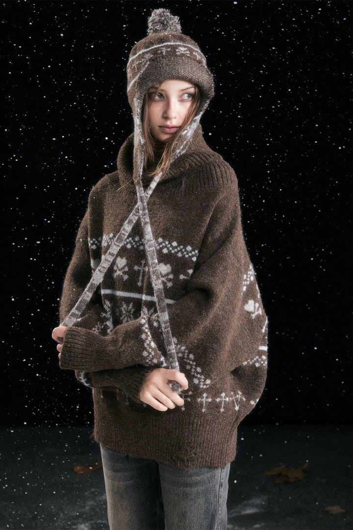 Snowflake Earflap Beanie