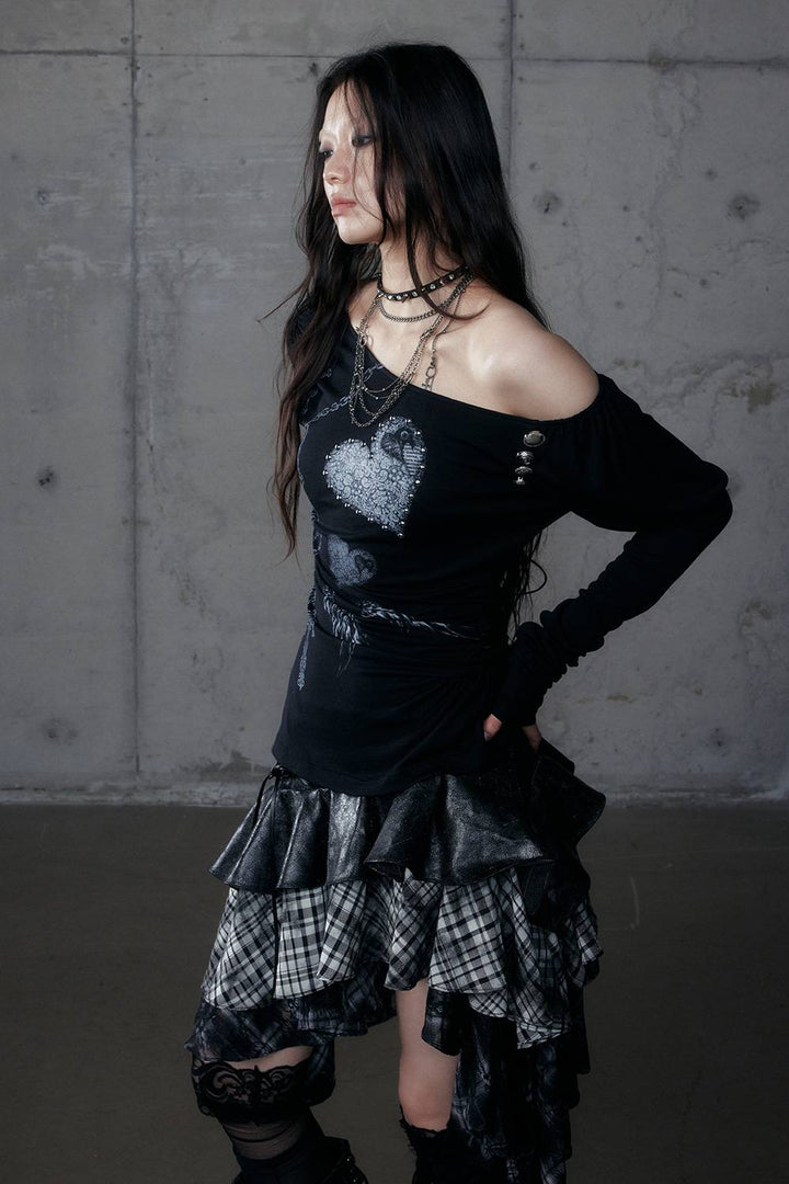 Studded Heart Long Sleeve