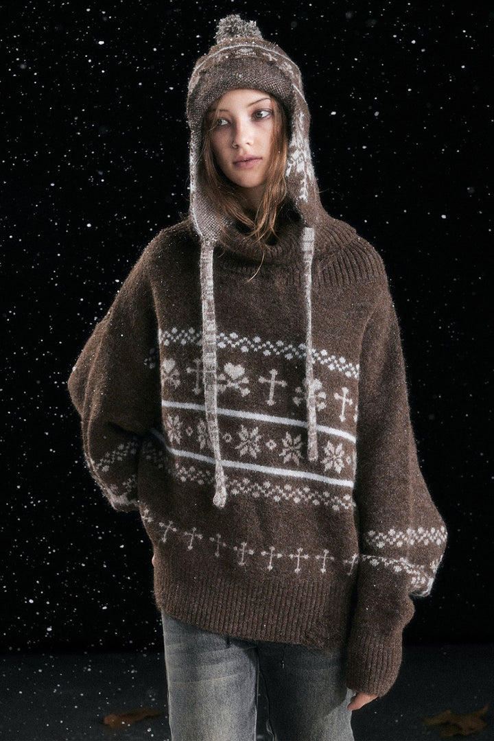 Snowflake Earflap Beanie