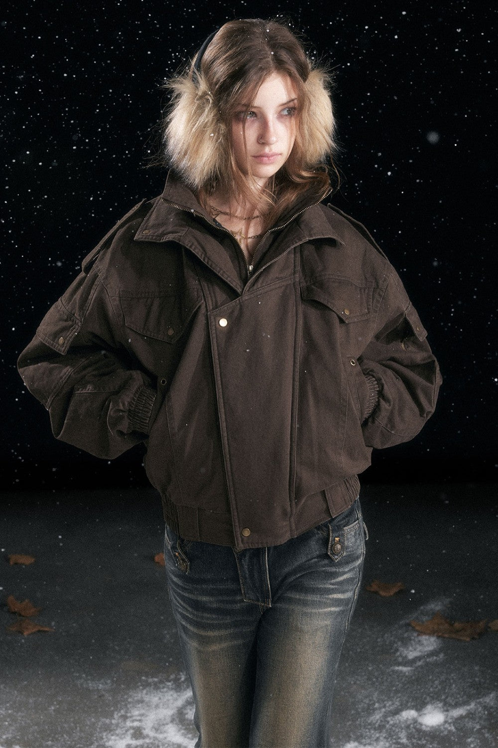 Rustic Fur Flight Jacket