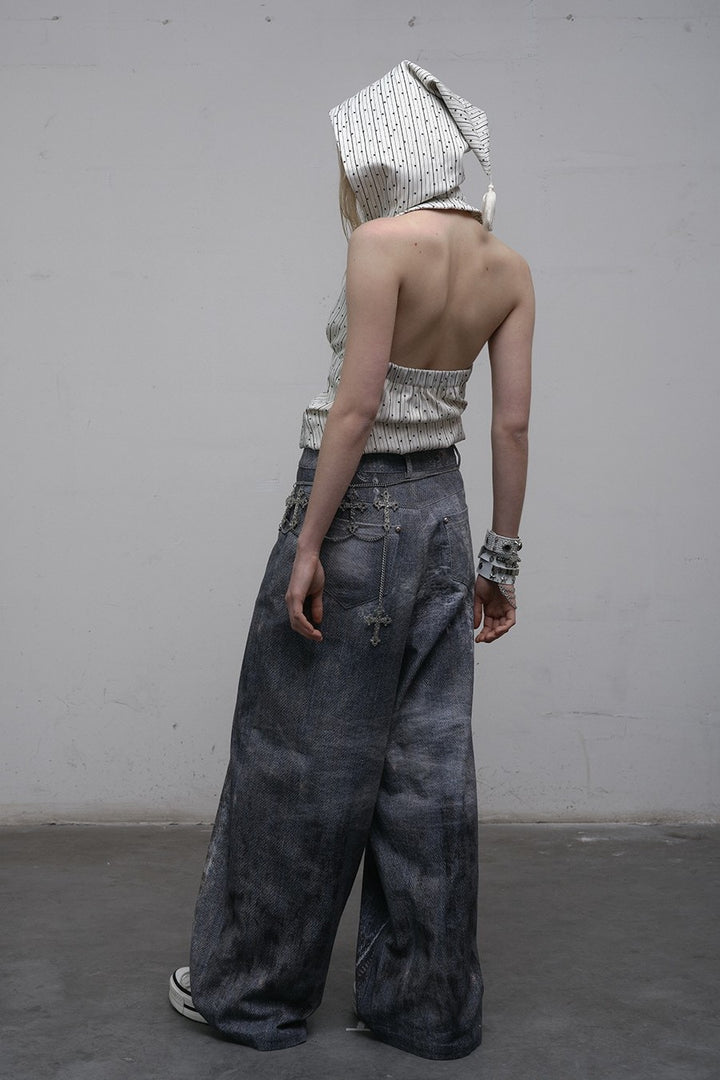 Hand-Painted Denim Jeans