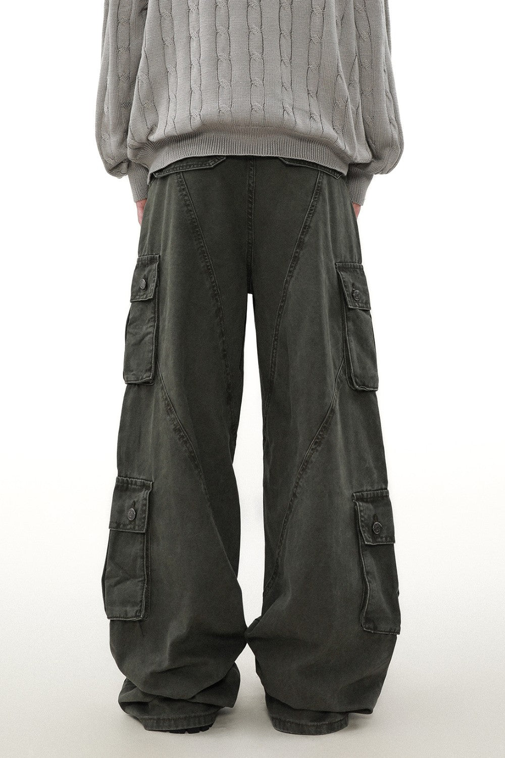 Wide-Leg Utility Cargo Pants