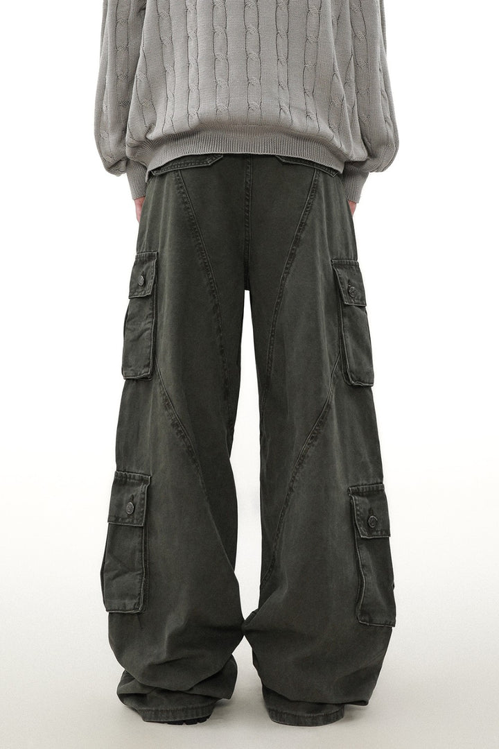 Wide-Leg Utility Cargo Pants