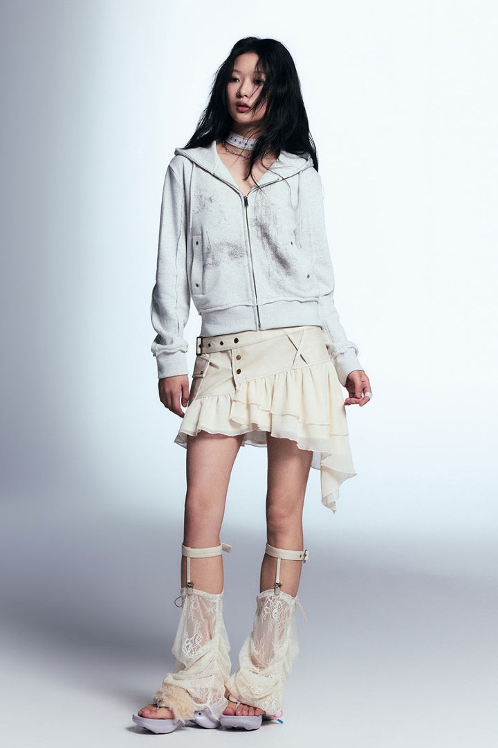 Leather Ruffle Skirt