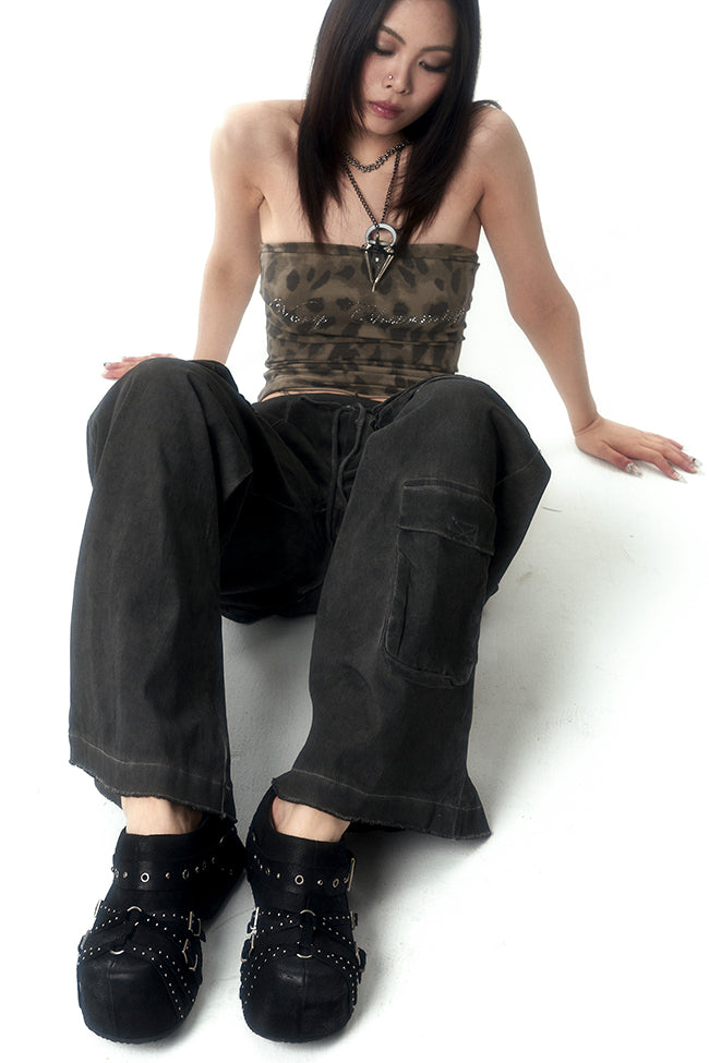 Studded Strap Platform Mules