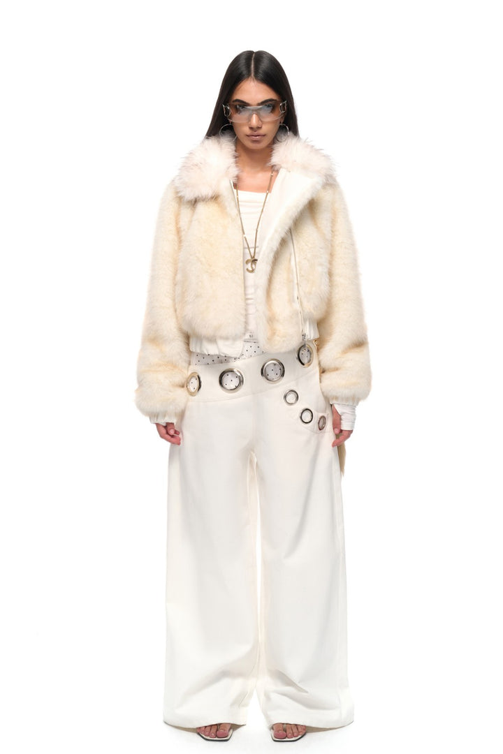 Celine Cream Fur Jacket