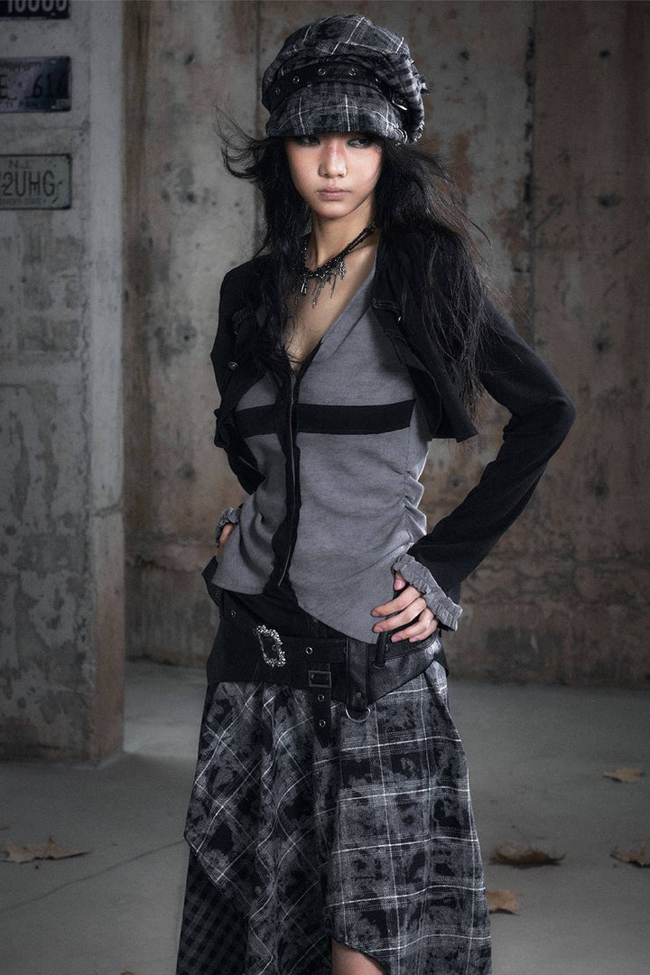 Crosscut Hooded Top