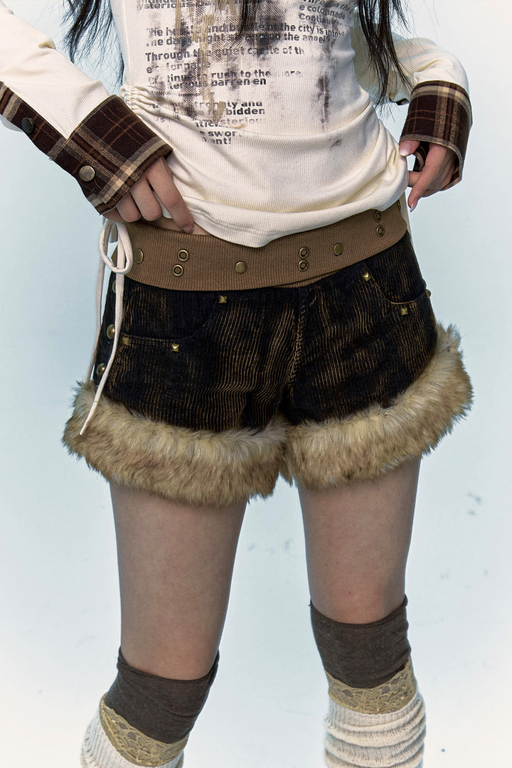 Fur A-Line Shorts