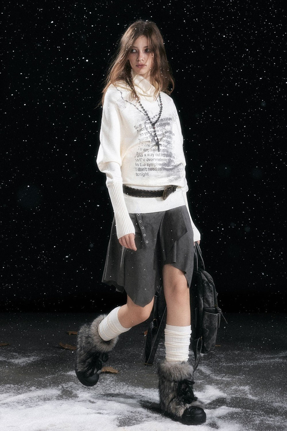 Knit Chain Batwing Sweater