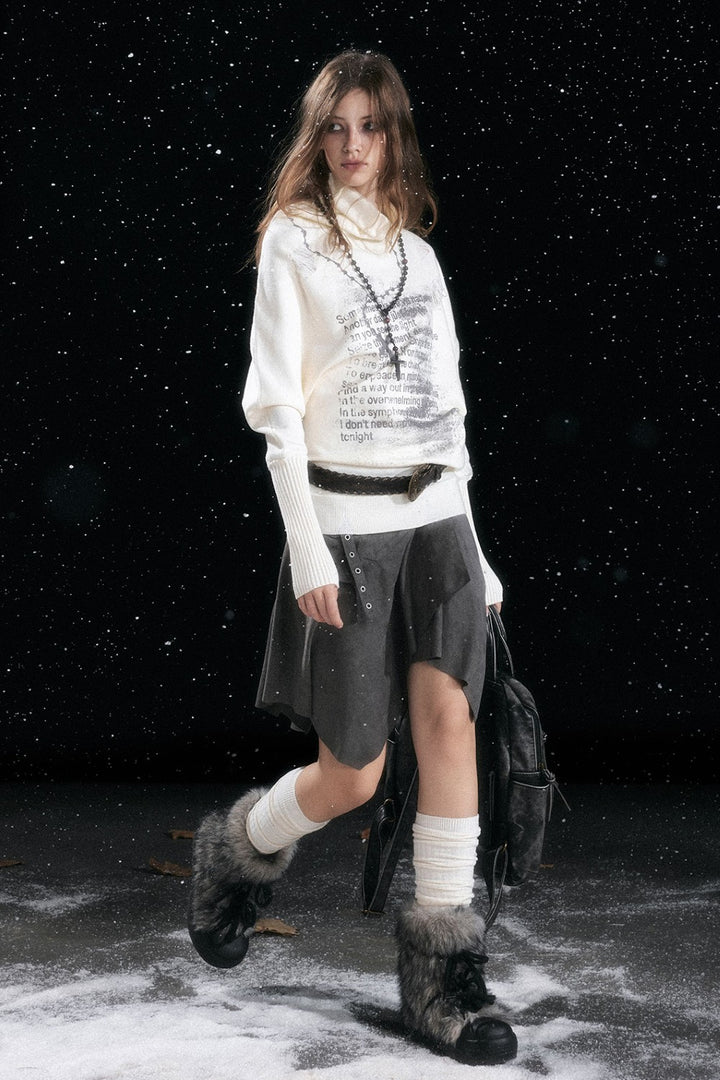 Knit Chain Batwing Sweater