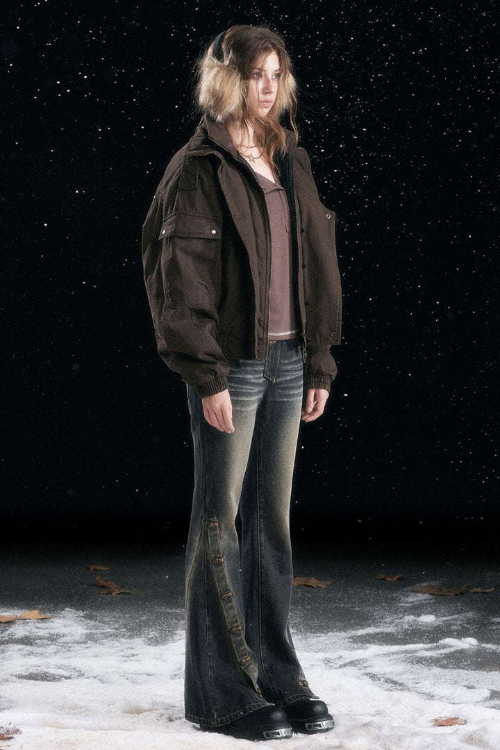 Rustic Fur Flight Jacket