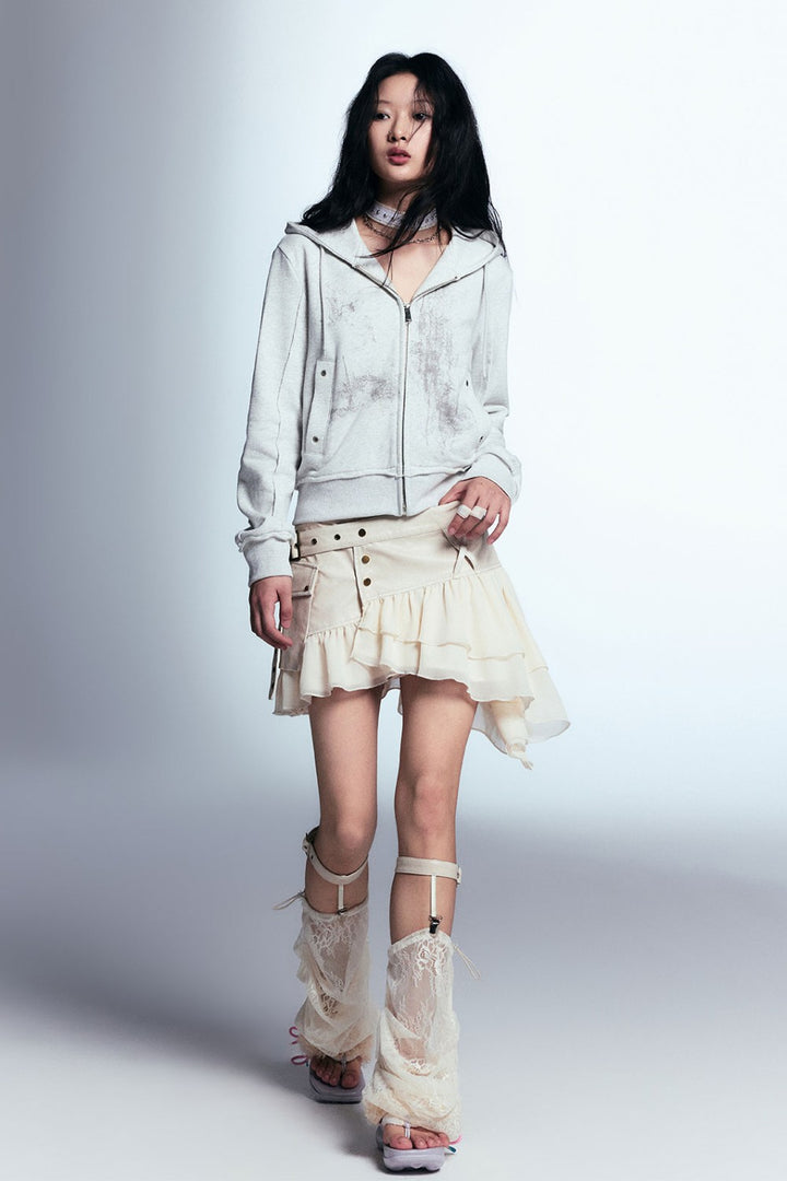 Leather Ruffle Skirt