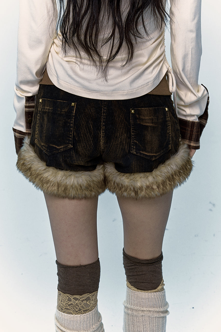 Fur A-Line Shorts