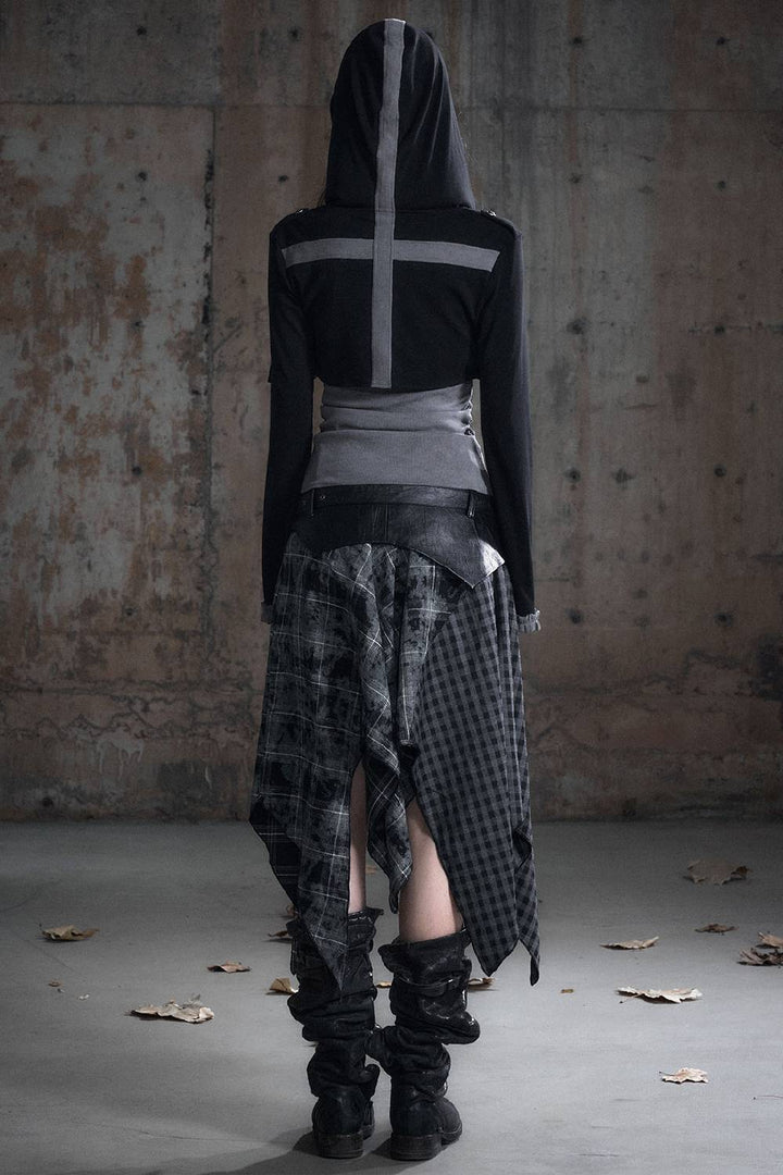 Crosscut Hooded Top
