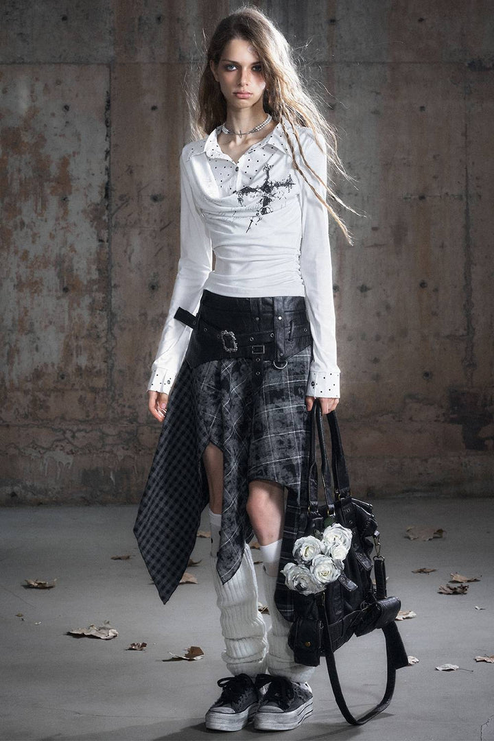Faded Layered Script Shirt