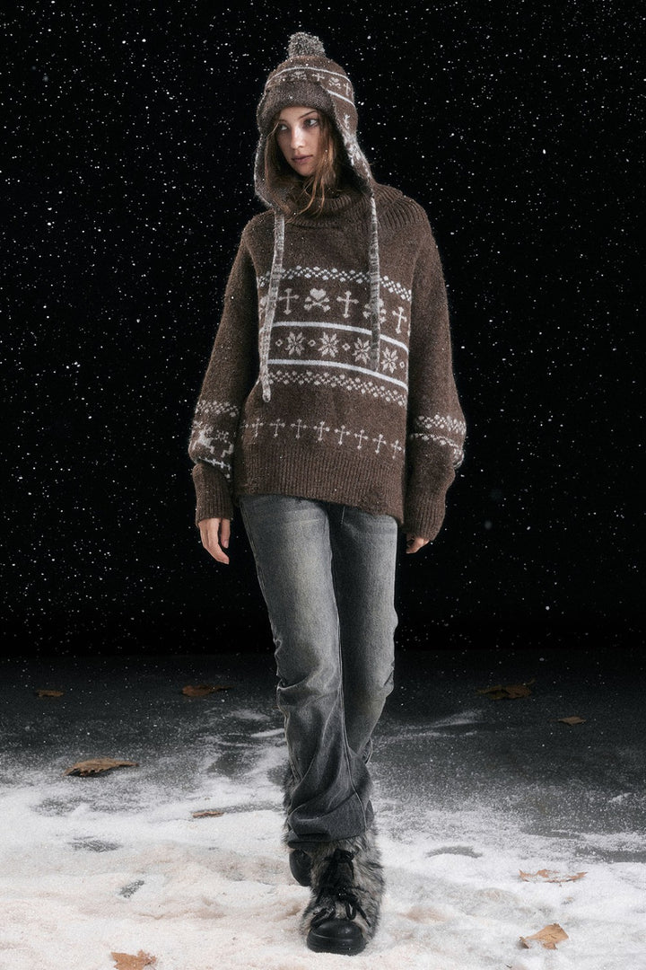 Snowflake Earflap Beanie