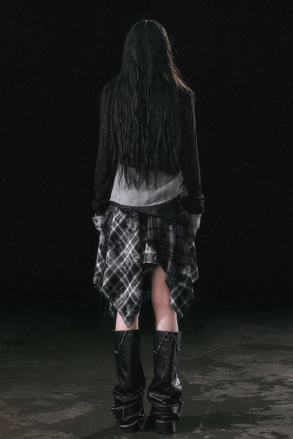 Layered Starry Plaid Skirt