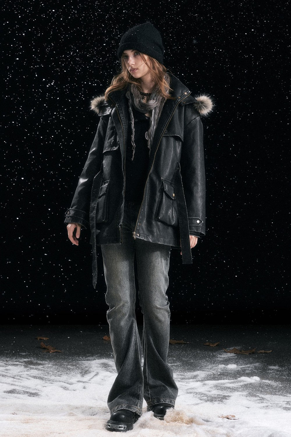 Astra Leather Parka Coat