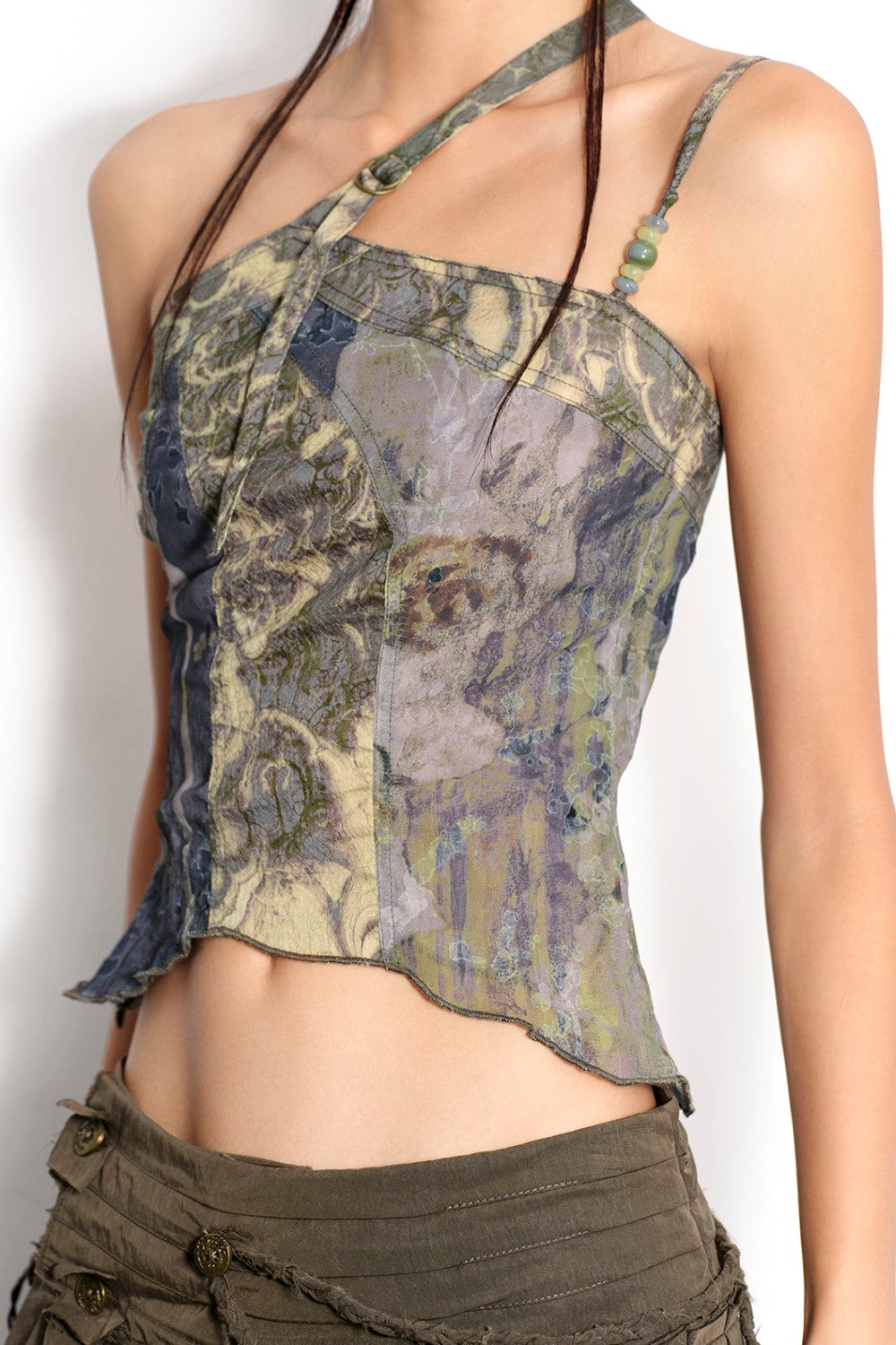 Cross-Strap Floral Cami Top