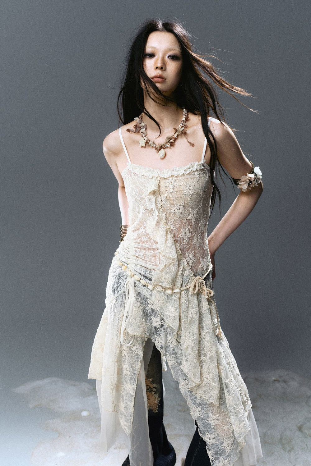 Flowing Star Lace Dress