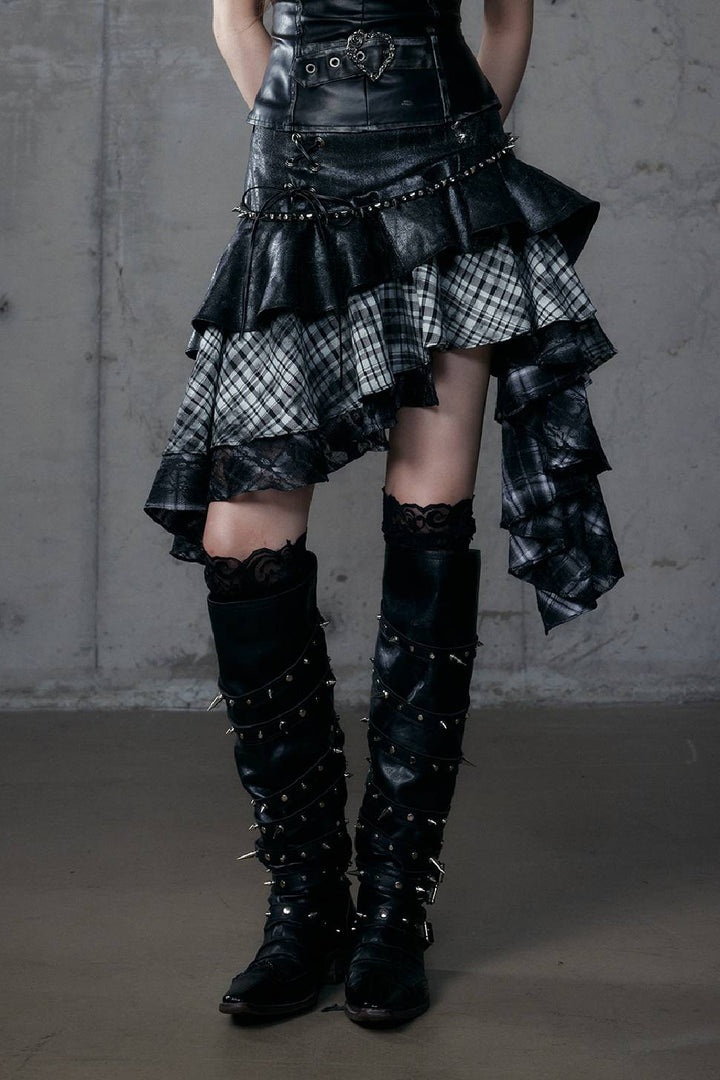 Grunge Layered Midi Skirt