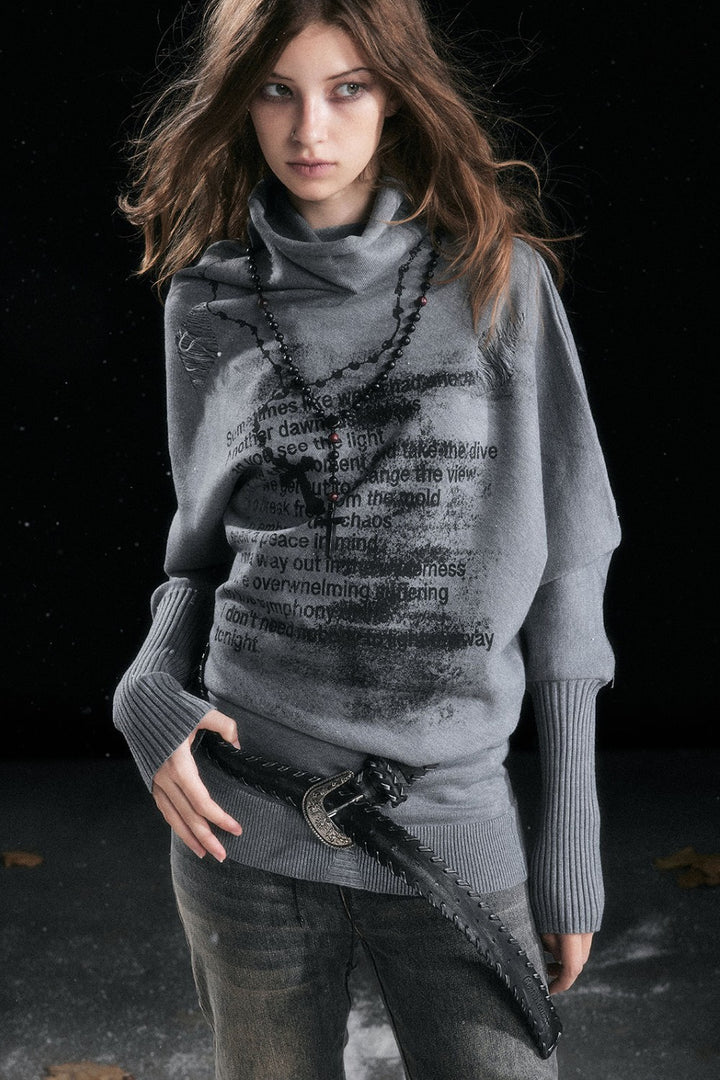 Knit Chain Batwing Sweater