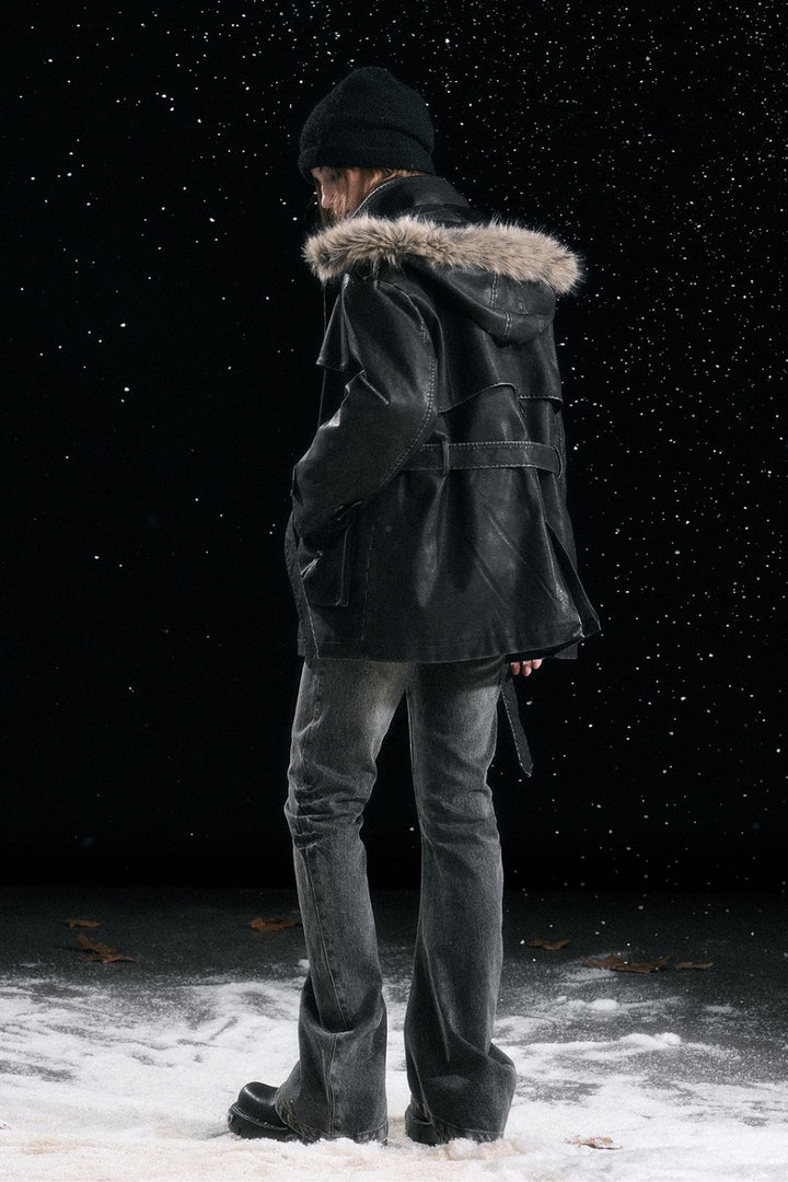 Astra Leather Parka Coat