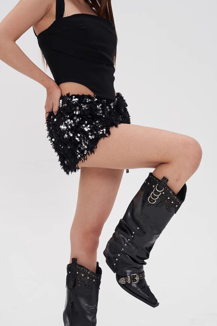 Zyra Spiked Western Boots