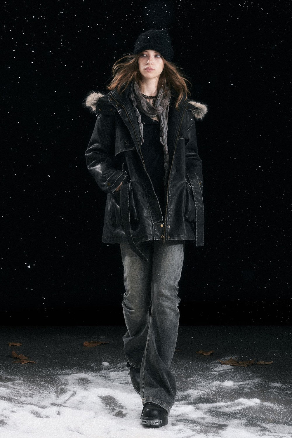 Astra Leather Parka Coat