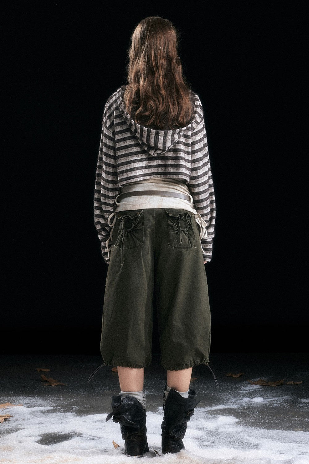 Hooded Drape Layer Shirt