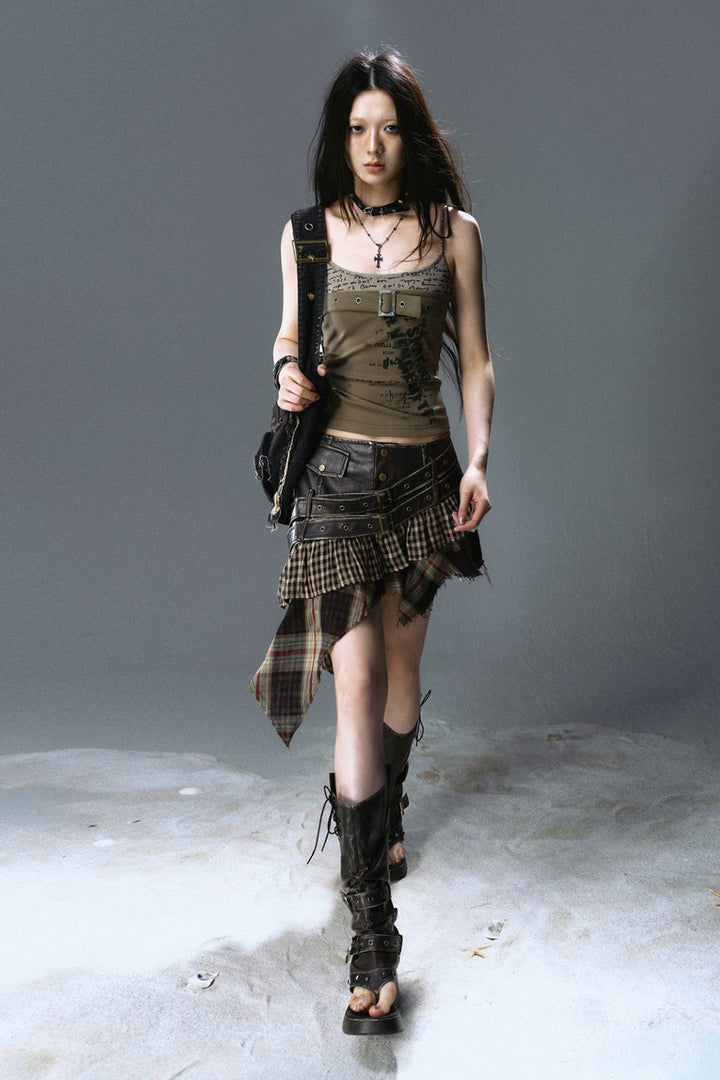 Belted Graphic Cami Top