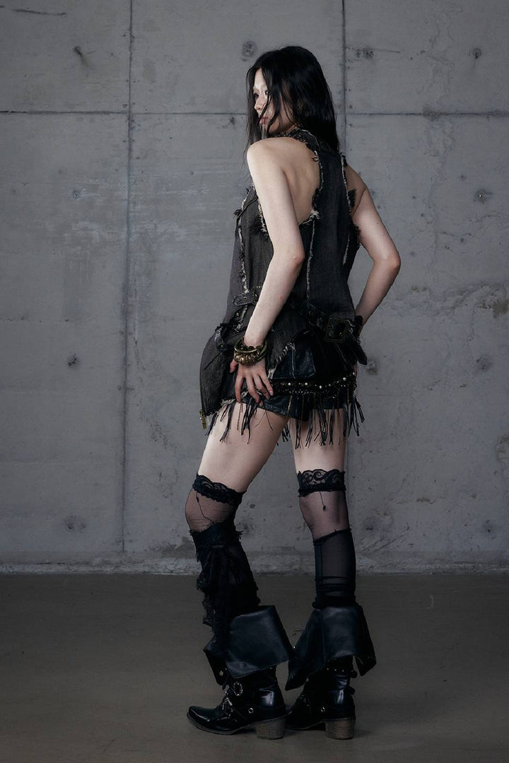 Textured Edge Cargo Vest