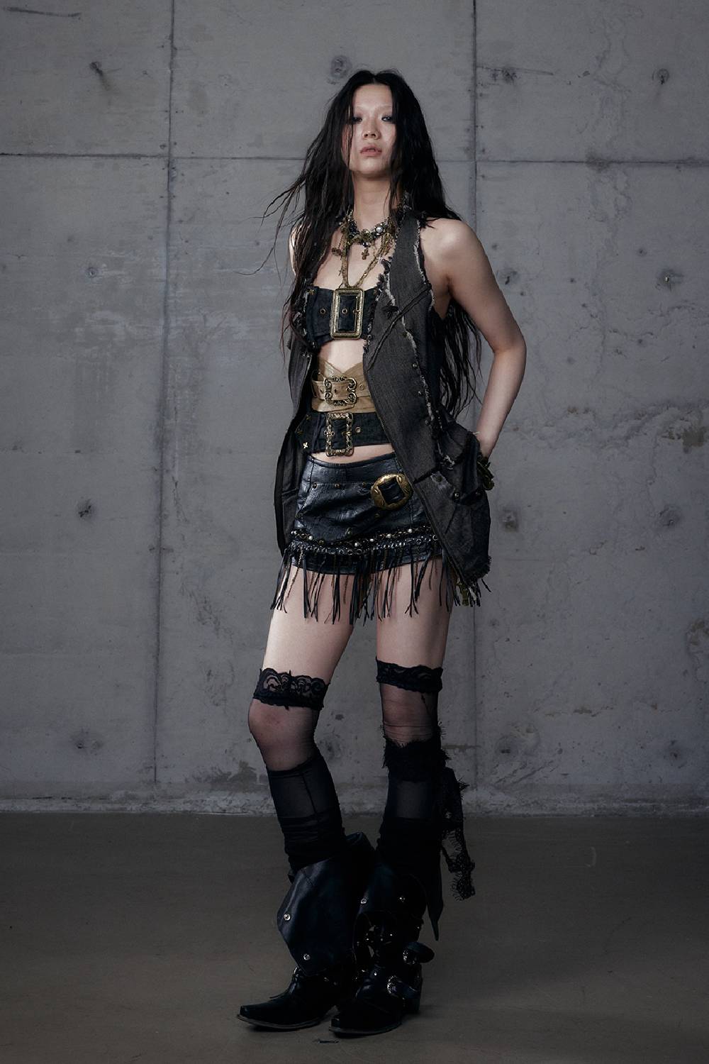 Textured Edge Cargo Vest